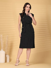 Gipsy Black Striped Cotton Dress