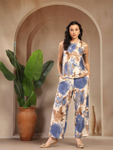 Gipsy Blue Printed Rayon Cord Set