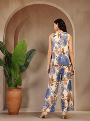 Gipsy Blue Printed Rayon Cord Set