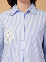 Gipsy Blue Striped Cotton Shirt