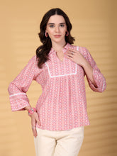 Gipsy Pink Geometric Yoke Detailing Tunic