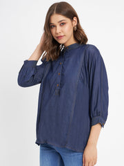Madame Ladies Western Top H/S M3S18816 382 Dark Navy
