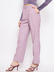 Madame Pleated Mauve Trouser