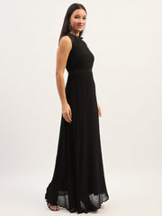 Madame Fit And Flare Black Maxi Dress