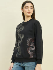 Madame Ladies Western Sweat Shirt M5W22225 002 Black