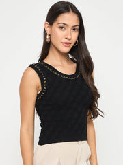 Madame Ladies Western Top H/S M5S16019 002 Black