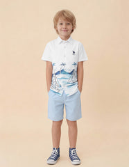 U.S.POLO KIDS BOYS SHIRT H/S UKSHT1927 WHITE