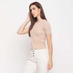 Madame Keyhole Detailed Beige Top