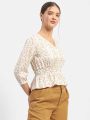 Madame Ladies Western Top H/S M4S18650 001 Beige