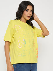 Madame All Over Print Lemon Yellow T-Shirt