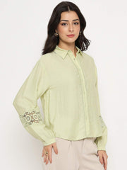 Madame Ladies Western Top H/S M5S18168 014 Green