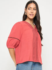 Madame Ladies Western Top H/S M5S18731 033 Red