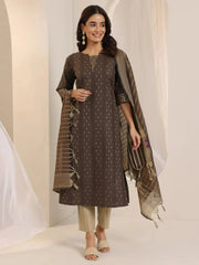 Libas Ladies Western Kurti 3Pcs Set 400574 Brown