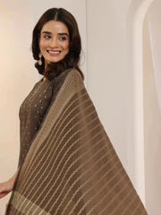 Libas Ladies Western Kurti 3Pcs Set 400574 Brown