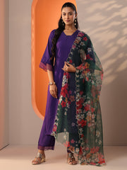 LIBAS LADIES WESTERN KURTI 3PCS SET 400690 PURPLE