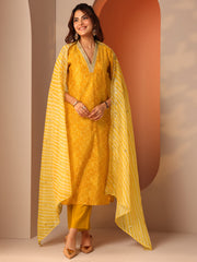Libas Ladies Western Kurti 3Pcs Set 400721 Yellow