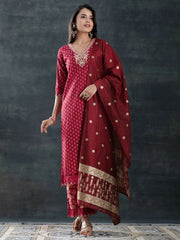Libas Ladies Western Kurti 3Pcs Set 400722 Maroon