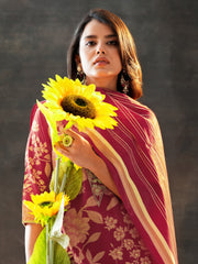 Libas Ladies Western Kurti 3Pcs Set 400743 Maroon