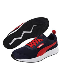 Puma Mens Ampi Peacoat-High Risk Red-Puma White Running Shoe - 8 UK (38135403)