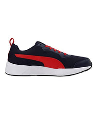 Puma Mens Ampi Peacoat-High Risk Red-Puma White Running Shoe - 8 UK (38135403)