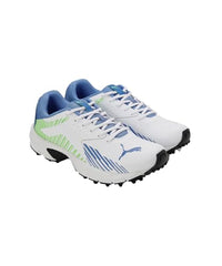 Puma Men's Cricket Power White-Elektro Green-Blue Glimmer Shoe-10 Kids UK (10735001)