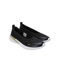 Puma Womens SiennaSoftrideBallerina Black-Metallic Gold-White Sneaker - 4 UK (39463603)