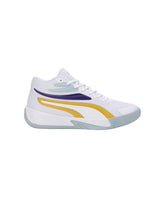 Puma Unisex-Adult Court PRO White-Yellow Sizzle-Team Violet Basketball Shoe - 7 UK (31082905)
