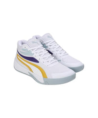 Puma Unisex-Adult Court PRO White-Yellow Sizzle-Team Violet Basketball Shoe - 7 UK (31082905)