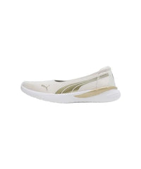 Puma Womens Evelyn Softride Alpine Snow-Metallic Gold-White Ballerinas- 3 UK (39713001)