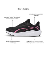 Puma Unisex-Adult Skyrocket Lite Black-Fast Pink-White Running Shoe - 6 UK (37943709)