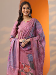 Libas Ladies Western W Kurti 3Pcs Set 49536 Pink