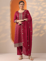 Libas Ladies Western Kurti 3Pcs Set 49552 Pink