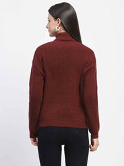 Madame Ladies Western Woolen Top M4W17221 045 Wine