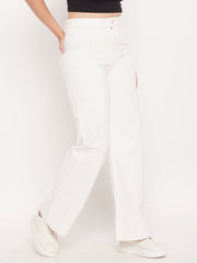 Madame White High Rise Wide Leg Jeans