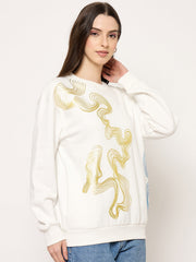 Madame Ladies Western Sweat Shirt M5W22225 040 White