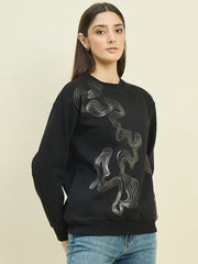 Madame Ladies Western Sweat Shirt M5W22225 002 Black