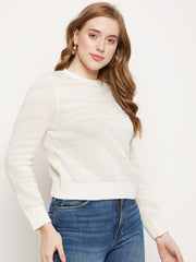 Madame White Crew Neck Sweater