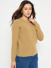 Madame Ladies Western Woolen Top M5W17157 053 Khaki