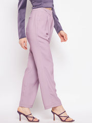 Madame Pleated Mauve Trouser