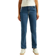 Women's High Rise 724 Slim Straight Fit Blue Jeans