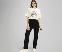 Levi's Women's Black Straight Fit High-Rise Jeans, 1009