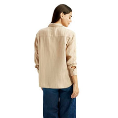 Levi's Women's Textured Beige Relaxed Fit Shirt