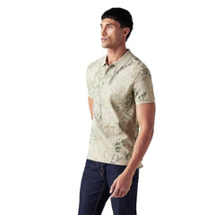 Levi's Men's Printed Slim Fit Polo T-Shirt Beige