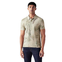 Levi's Men's Printed Slim Fit Polo T-Shirt Beige