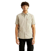 Levi's Men's Solid Beige Slim Fit Shirt