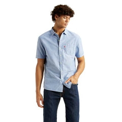 Levi's Men's Solid Light-Blue Slim Fit Shirt