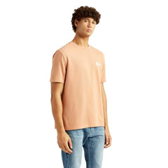 Levi's Men's Solid Peach Crew Neck T-Shirt