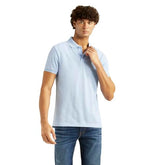 Levi's Men's Solid Light-Blue Slim Fit Polo T-Shirt
