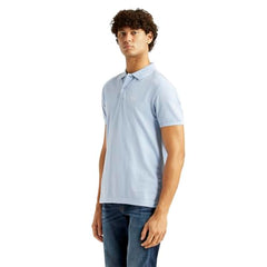 Levi's Men's Solid Light-Blue Slim Fit Polo T-Shirt