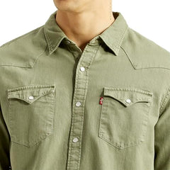 Levi's Men's Solid Olive Slim Fit Shirt